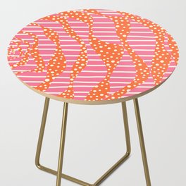 Spots and Stripes 2 - Pink, Orange and Cream Side Table