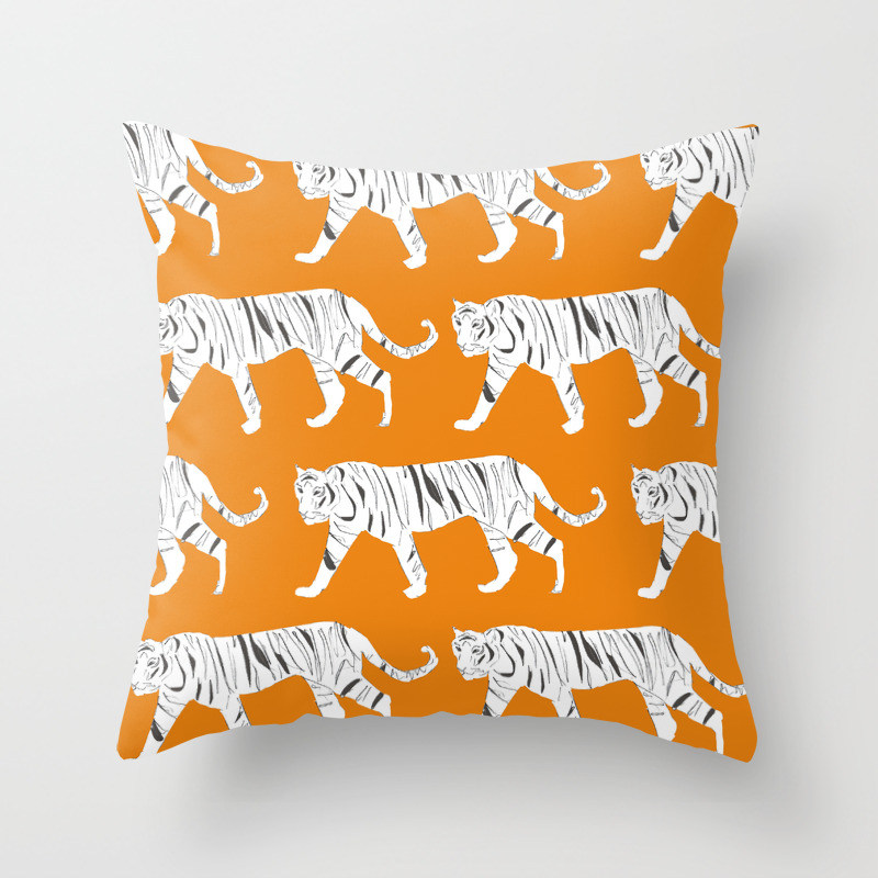 Tiger Print Throw Pillow By Katsillustration Society6