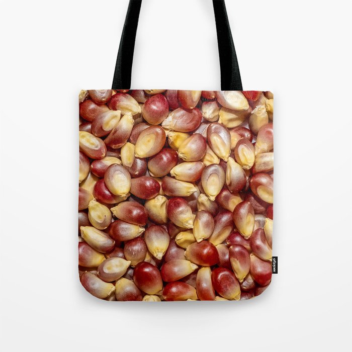 Purple and Rouge Popcorn Kernels Food Photograph Pattern Design Tote Bag