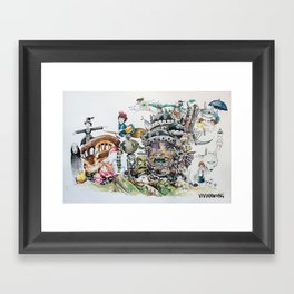 Studio Ghibli Ultimate Watercolour Painting (with all the characters and movies) Framed Art Print