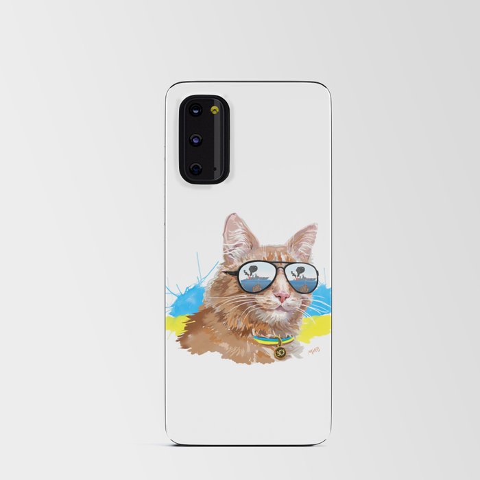 My Ukrainian cat says: russian warship, go f yourself Android Card Case