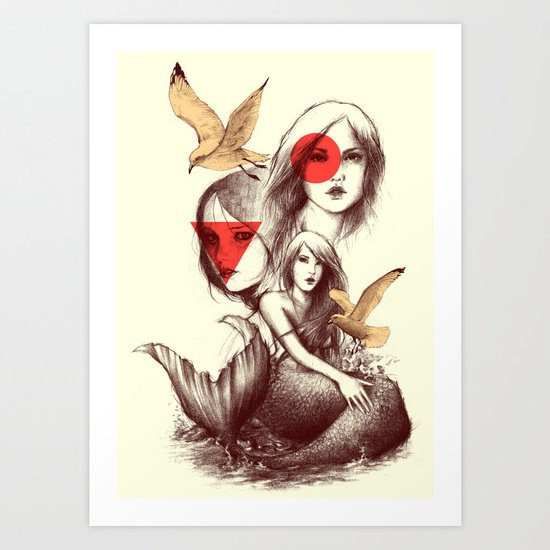 When Mermaids Cry Art Print