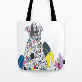 Untitled Queen Wearing Paper Betty Rubble Dress Tote Bag