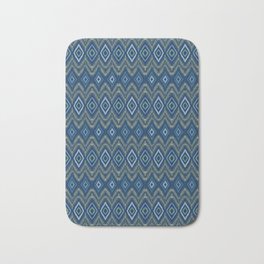 Blue textured Aztec pattern Bath Mat