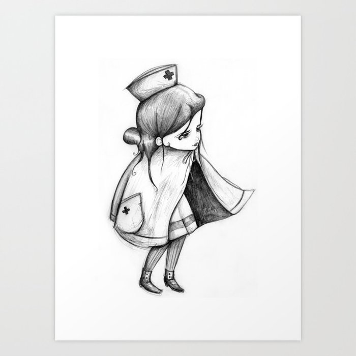 Little Nurse Art Print