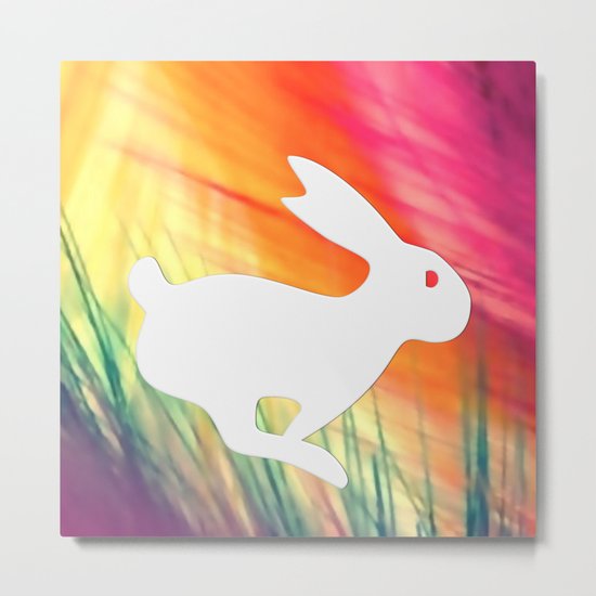 White Rabbit Metal Print