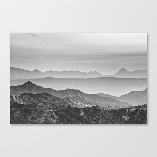 "Mountain dreams". At sunset. BW Canvas Print