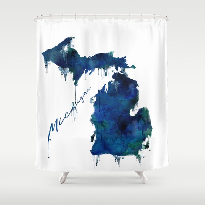 Michigan - wet paint Shower Curtain
