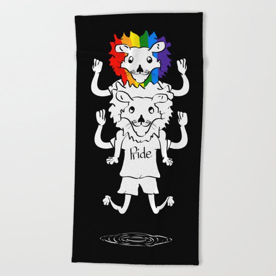 Gay Pride Lions Beach Towel