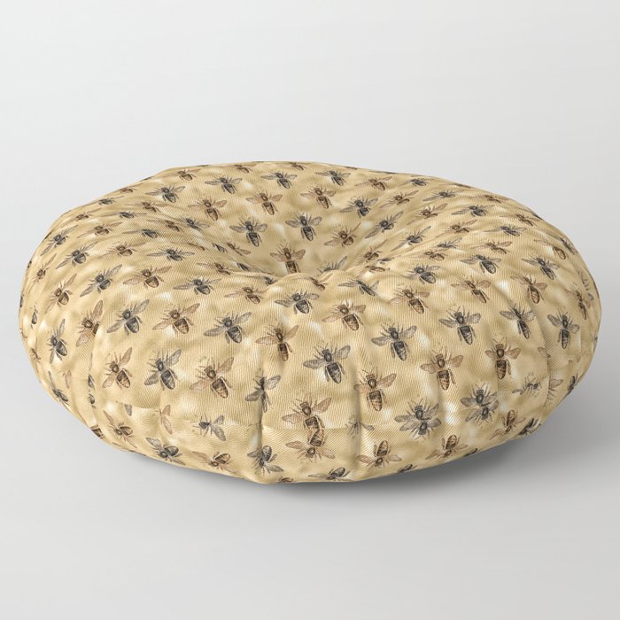 Honeycomb Bee-Retro Beekeeper Floor Pillow
