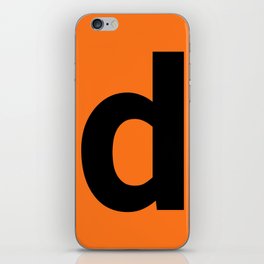 letter D (Black & Orange) iPhone Skin