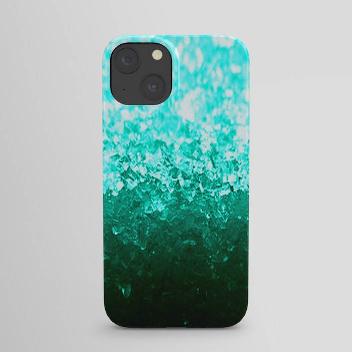 Teal Ombre Crystals iPhone Case