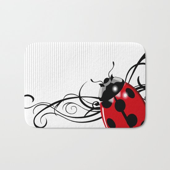 FANCY LADYBUG | red Bath Mat