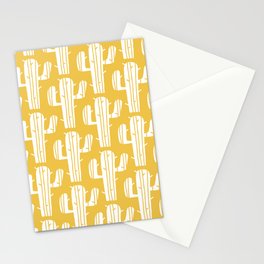 Mid Century Modern Desert Cactus Pattern 835 Yellow Stationery Card