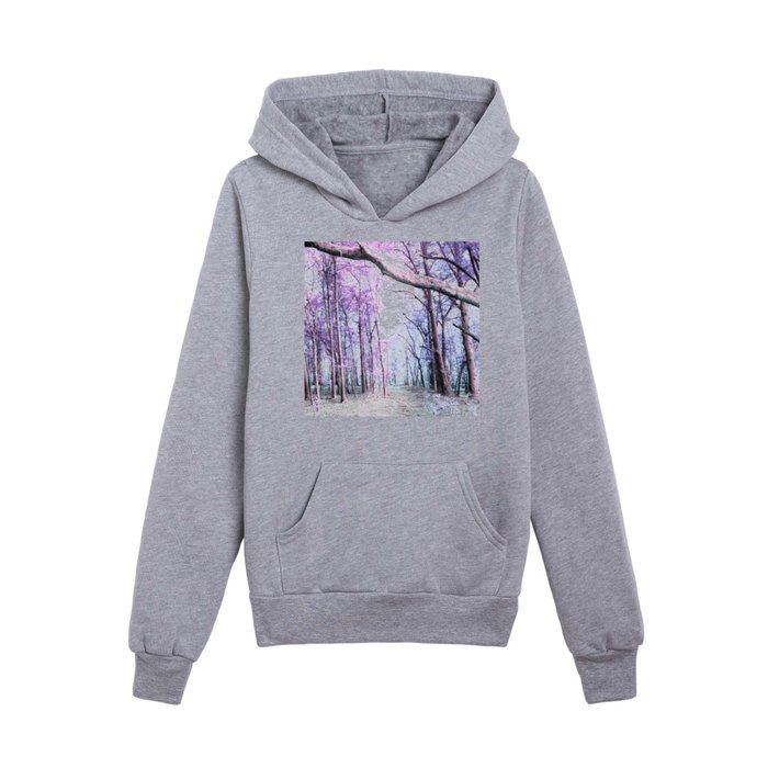 Pathway to Bliss Lavender Periwinkle Ice Blue Kids Pullover Hoodie