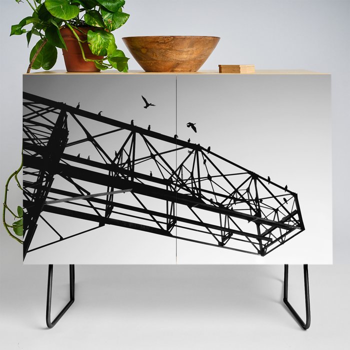 Tower Crane and Birds | Industrial Style Photography  Credenza