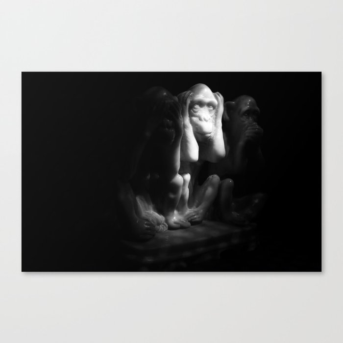 La Captivité Canvas Print | Photography, Other, Black-&-white, Other, Monkey, Minimalist