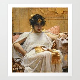Cleopatra by John William Waterhouse  Art Print | Symbolism, Mythology, Egyptian, Waterhouse, Painting, Myth, Marcanthony, Queen, 1888, 19Thcentury 