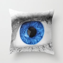 The Big Blue Eye Throw Pillow