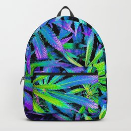 Neon Cannabis Backpack | Decorate, Marijuana, Leaves, Medicine, Plants, Green, Neon, Colorful, Natural, Nature 