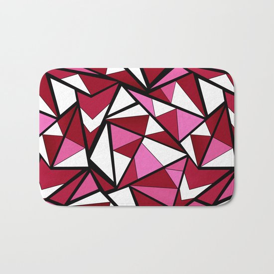 Abstract geometric triangles pattern . 6 Bath Mat