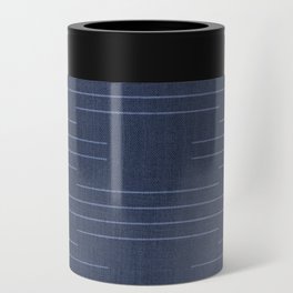 Minimalist, Boho, Line Art in Blue Can Cooler