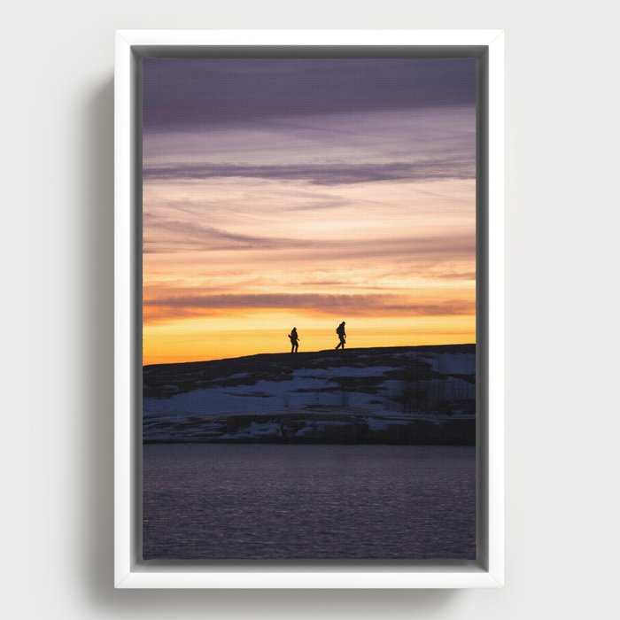 Arctic Sunset Walk Framed Canvas
