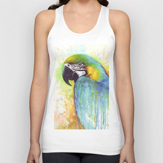 Bird Watercolor Animal Macaw Unisex Tank Top