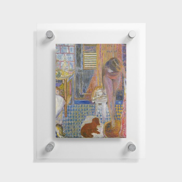 La salle de bain, Paris Latin Quarter, Cold Water Flat, Nude portrait painting by Pierre Bonnard Floating Acrylic Print