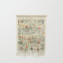 Wildflowers and Roses // Fleurs III by Adolphe Millot 19th Century Science Textbook Artwork Wall Hanging