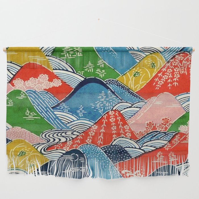 Japanese Mountains Wall Hanging By Hypercore Society6