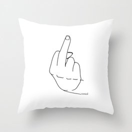 middle finger Throw Pillow