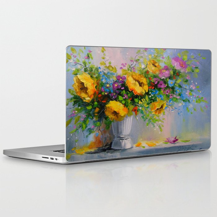 Bouquet De Fleurs Jaunes Laptop Ipad Skin By Olhadarchuk