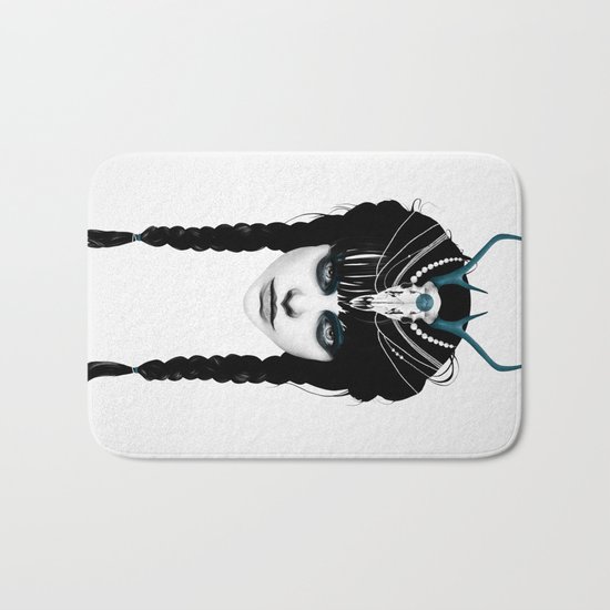 Wakeful Warrior - In Blue Bath Mat