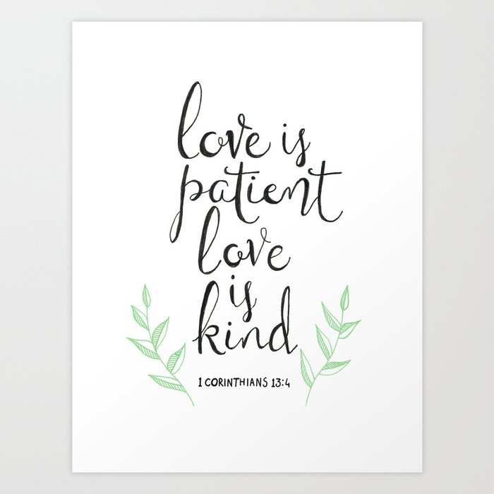 love is calligraphy kind Art Love Love Is Print tangerinetane by Is Patient, Kind