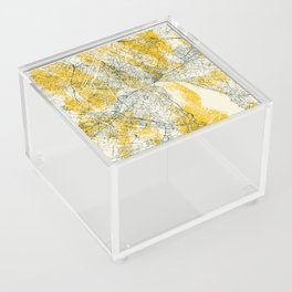 Switzerland, Geneva - Artistic City Map - Modern Aesthetic  Acrylic Box