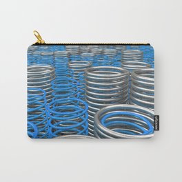Plastic and metal springs and coils Carry-All Pouch | Abstract, Coil, Metallic, Concept, Digital, 3D, Spring, Spiral, Pastic, Machine 