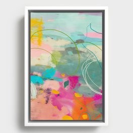 mixed abstract brush color study art 1 Framed Canvas