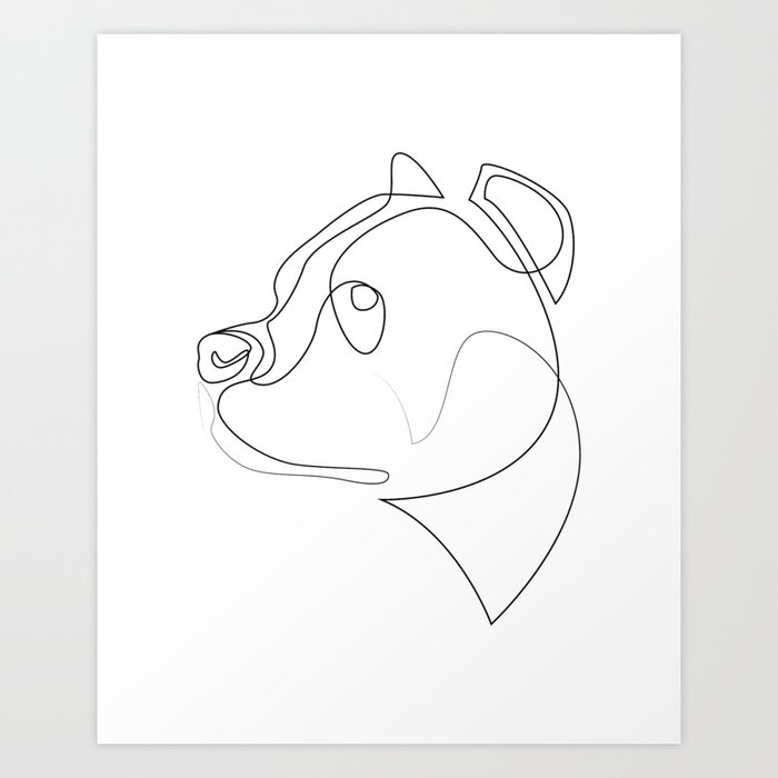 Pitbull - one line drawing Art Print