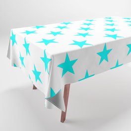 Stars Texture (Cyan & White) Tablecloth