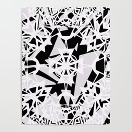 Psychedelic- Black and white abstract shapes design Poster
