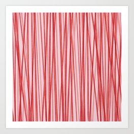 Peppermint Stick - Festive Red Stripes Art Print