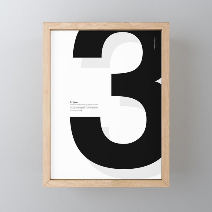 Helvetica #3 Number Study Framed Mini Art Print