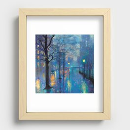 Cityscape in Blue Recessed Framed Print