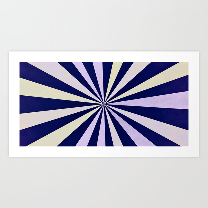 Blue violet sunburst Art Print