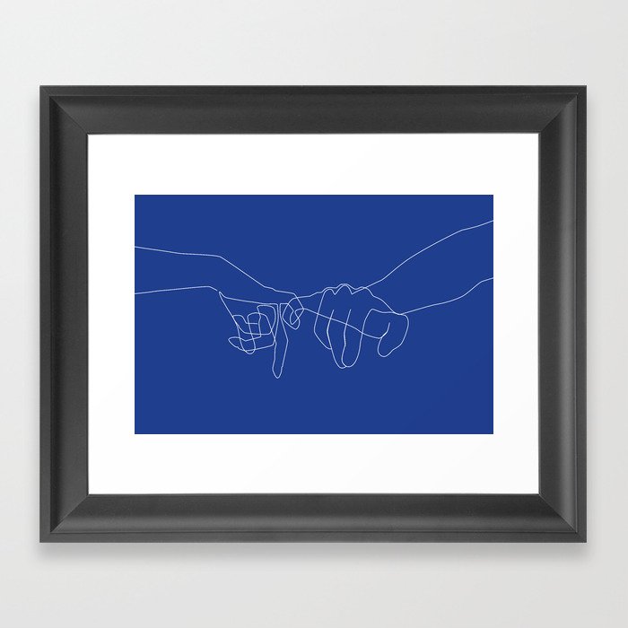 Blue Pinky Swear Framed Art Print