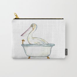 Pelican taking bath watercolor Carry-All Pouch