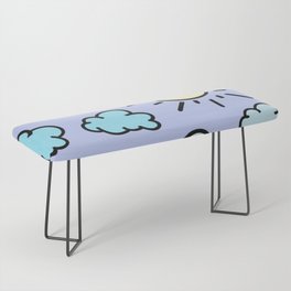 Periwinkle clouds and sun Bench
