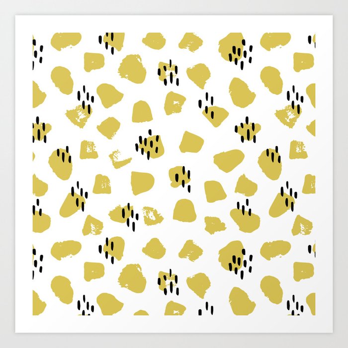 Abstract Gold and White Cheetah Print Art Print