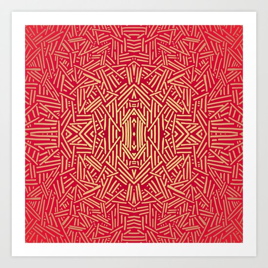 Radiate (Red Yellow Ochre non-metallic) Art Print